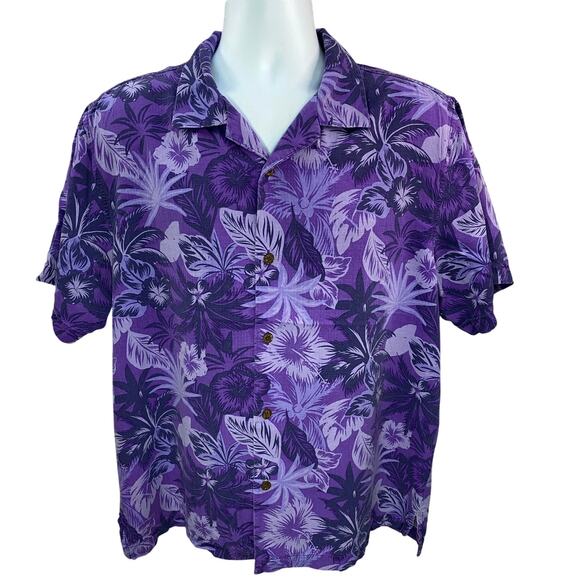 Tommy Bahama Purple Shirt Men’s Size Large Island Style Casual Resortwear - Picture 1 of 9